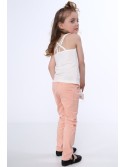 Tricou fete cu bretele duble, crem, NDZ7772 - Magazin online - Boutique